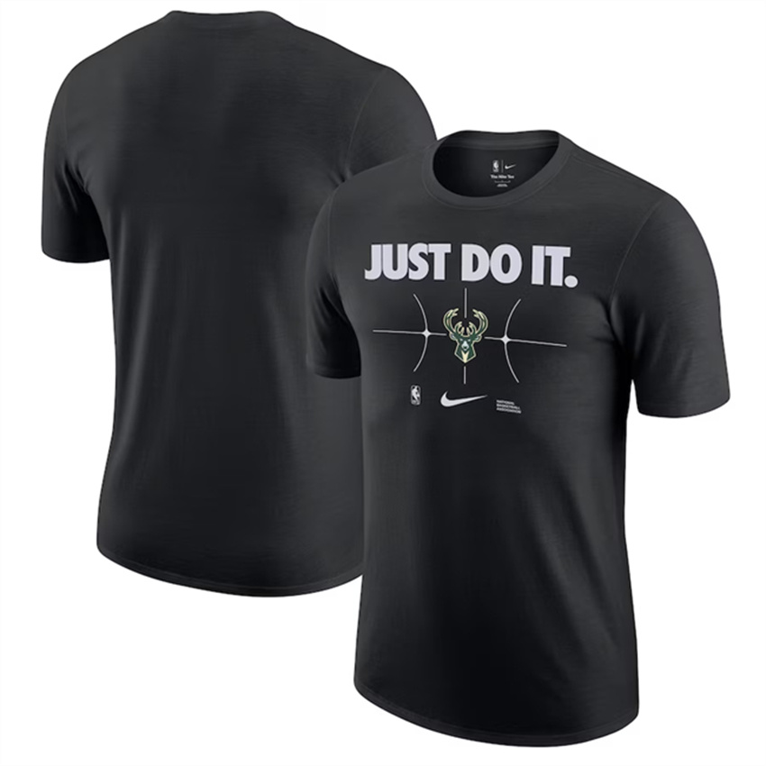 Men's Black Milwaukee Bucks Just Do It T-Shirt